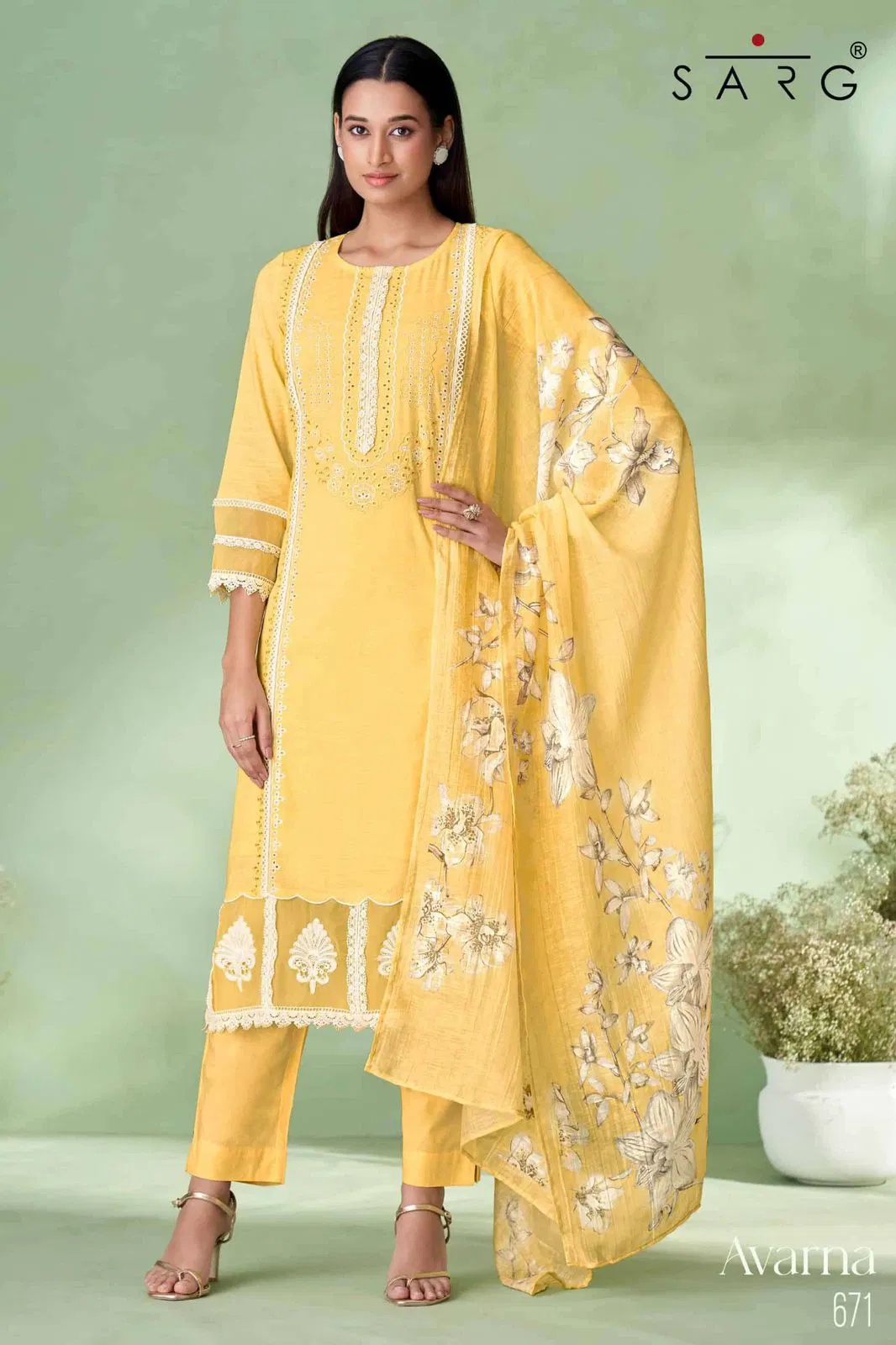 Avarna By Sahiba Linen Dyed With Heavy Embroidery Dress Material Wholesale Price In Surat